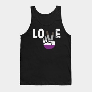 Love Peace Sign Funny Hand Lgbt Asexual Flag Colors Tank Top